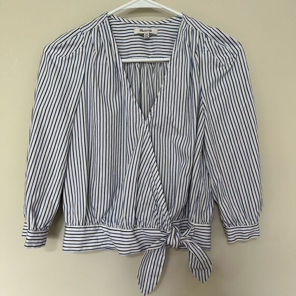 Madewell Striped Wrap Top - Picture 2 of 9